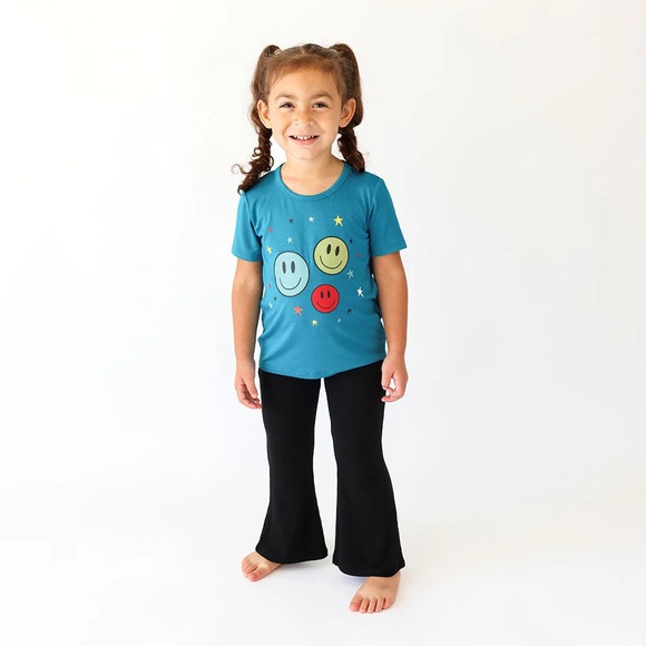 Posh Peanut Solid Ribbed Bell Bottoms, 7-8 years - Picture 3 of 5